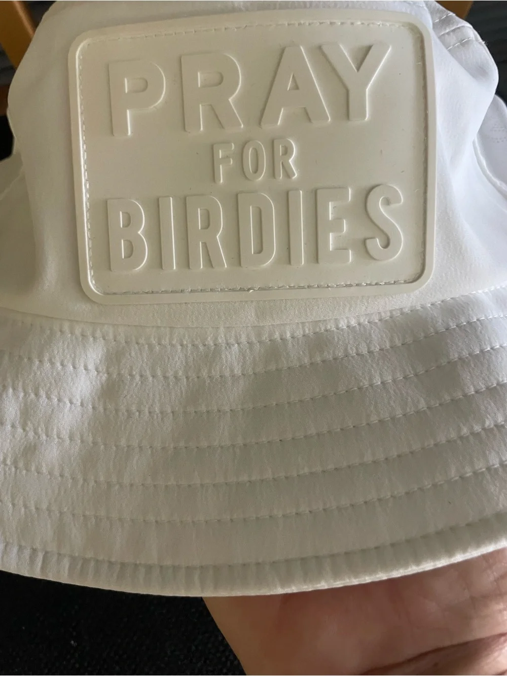 Pray For Birdies White ladies golf Bucket Hat